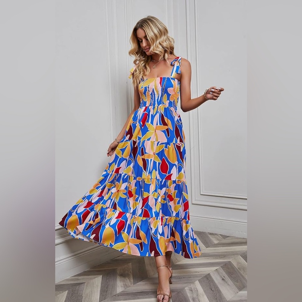 Colorful Floral Maxi Dress